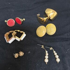 Vintage 1980s earrings, assortment of clip on and pierced